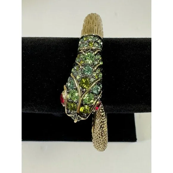 KJL Kenneth Jay Lane Jeweled Snake Serpent Bracelet SET Box Papers 1990s Vintage - Picture 4 of 16